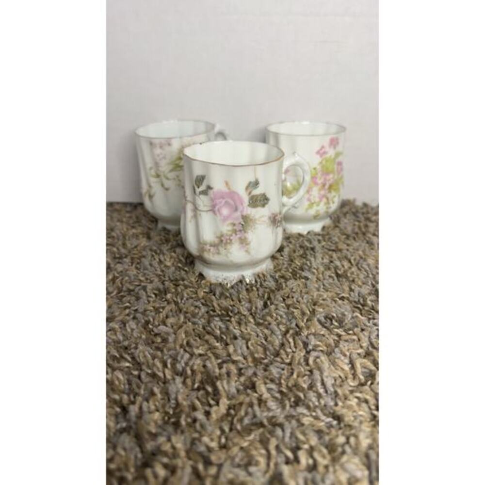 Three Small Tea Cups Porcelain Antique Germany
